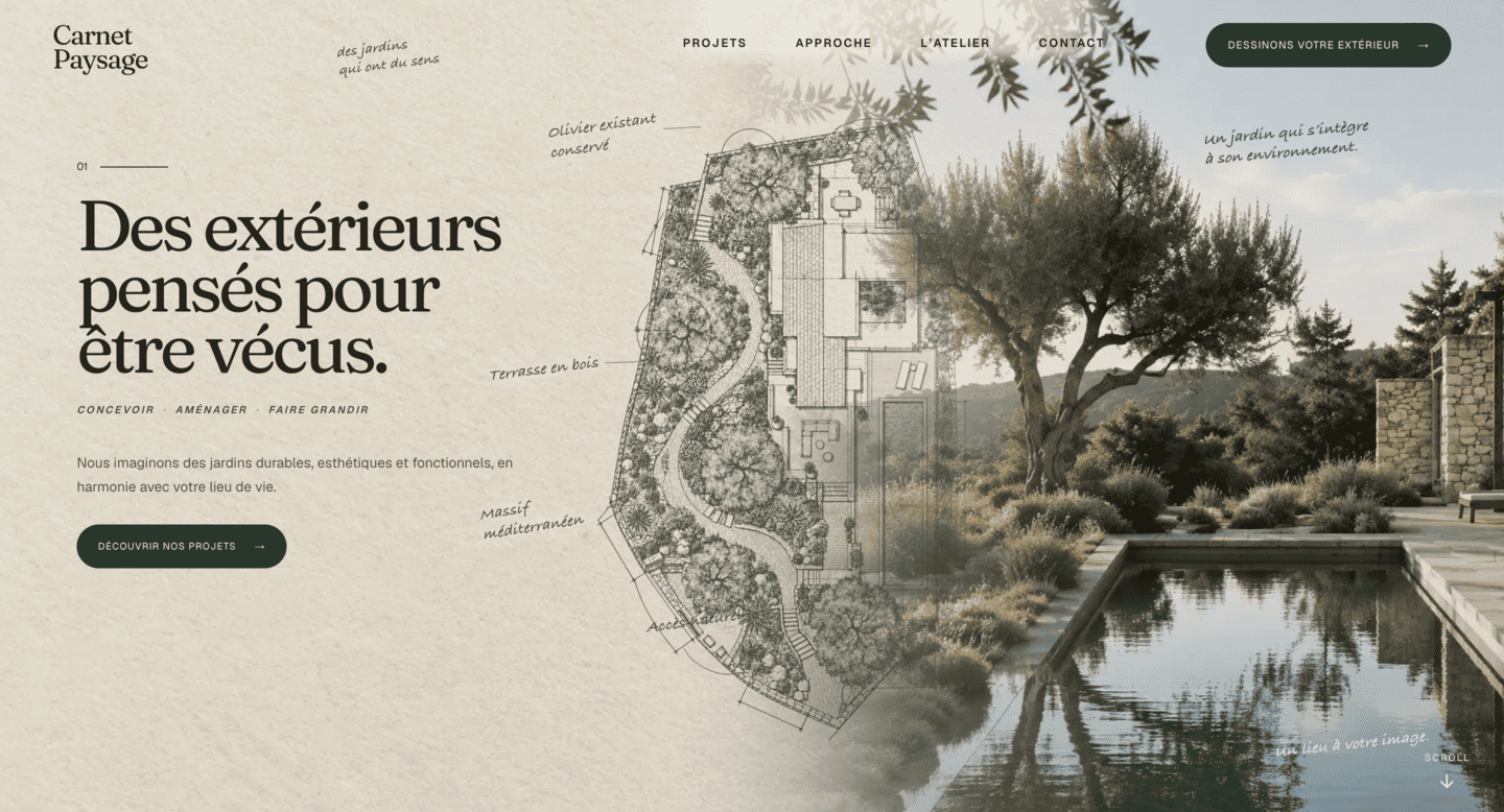 Aperçu du site carnet paysage