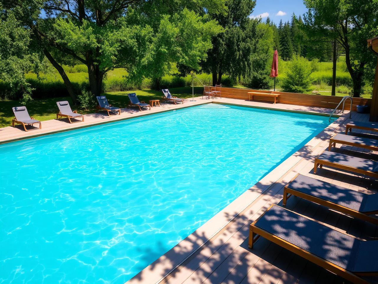 Piscine chauffée du camping familial en Dordogne