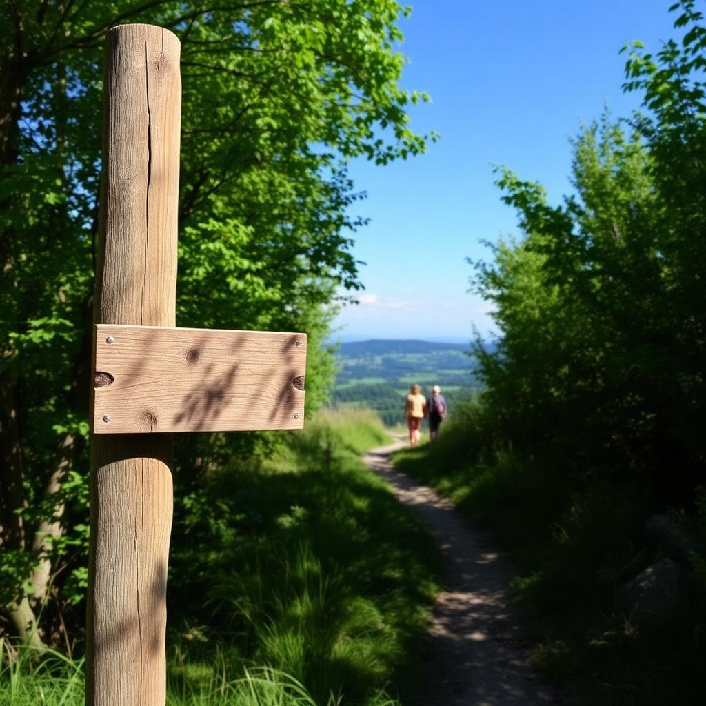 Sentier de randonnée balisé dans la campagne périgourdine